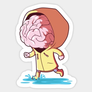 Cute Cartoon Brain Storm Sticker